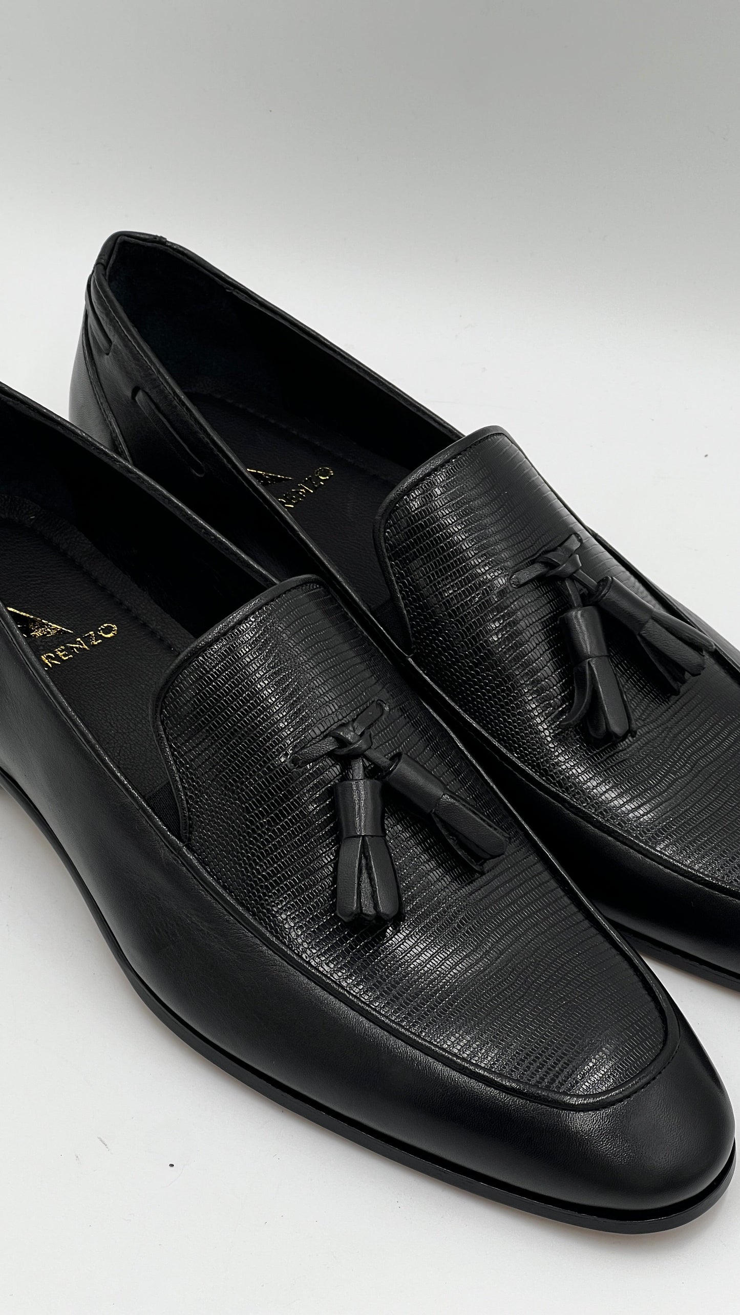25180 Black Leather Loafer Men Shoes - Alvarenzo shoes