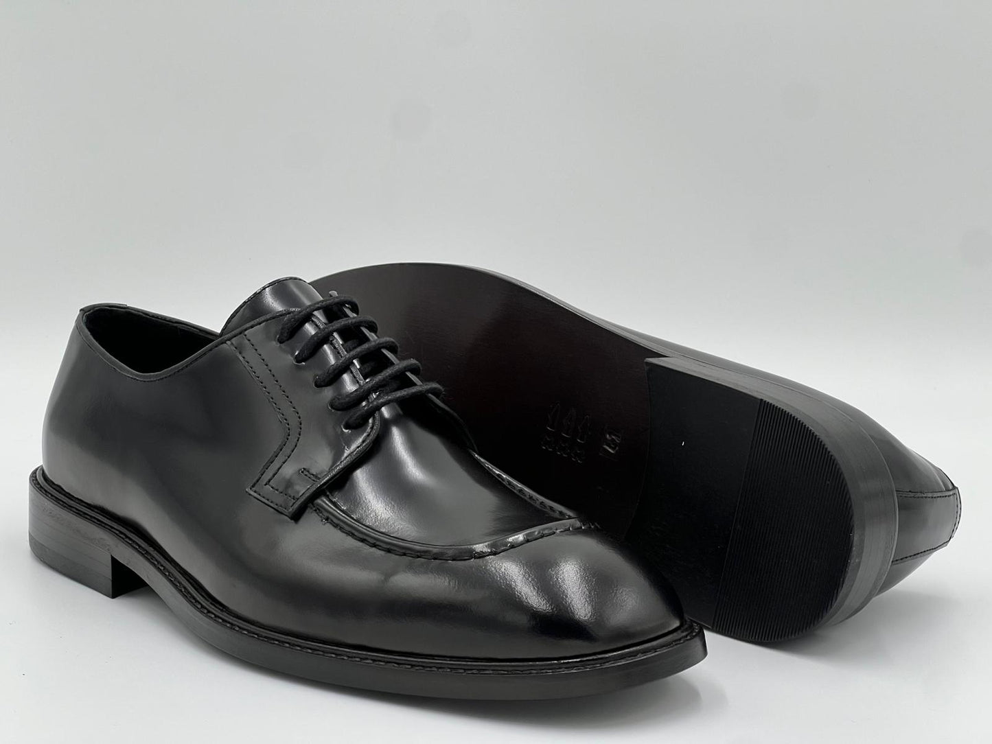 26001 Black Laceup Men Leather Shoes - Alvarenzo shoes