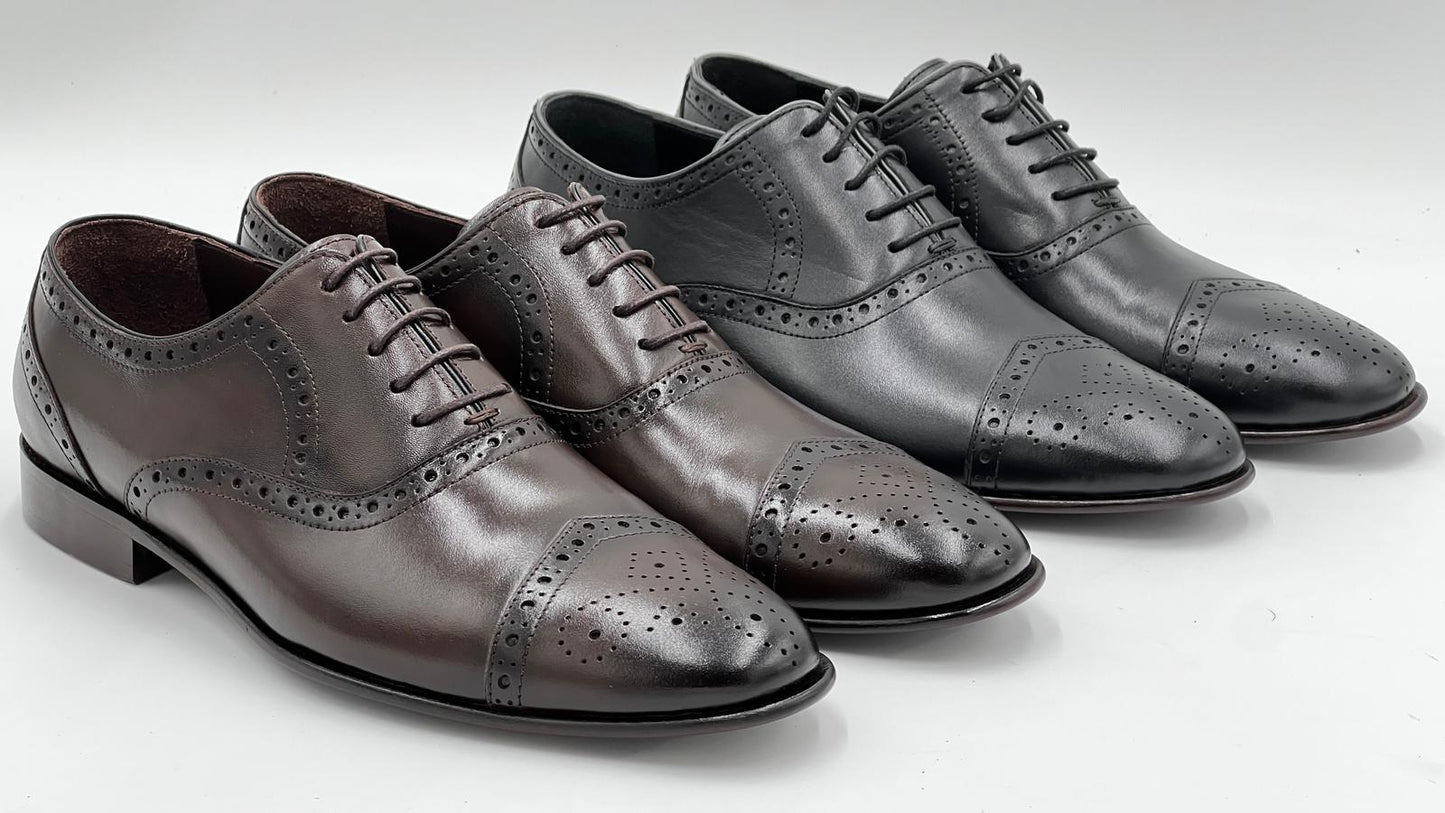 ALVCLS Coffee Brown Classic Cap-Toe Oxford - Alvarenzo shoes