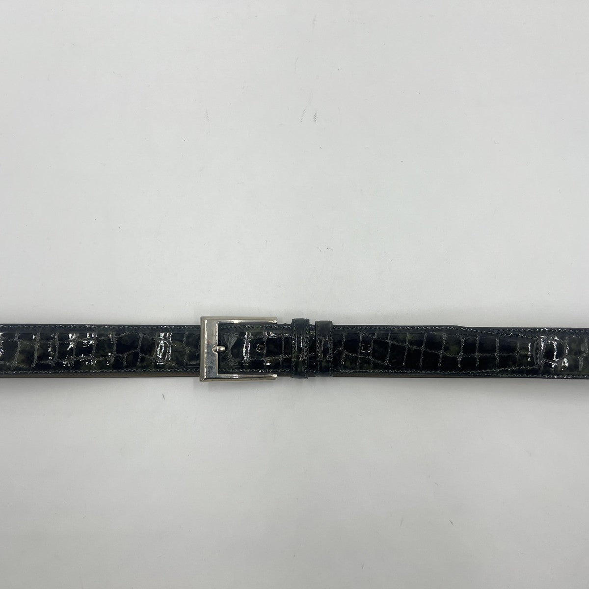 Black Crocodile Pattern Belt - Alvarenzo shoes