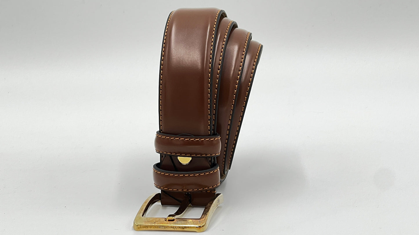 Brown Smooth Leather Belt - Alvarenzo shoes
