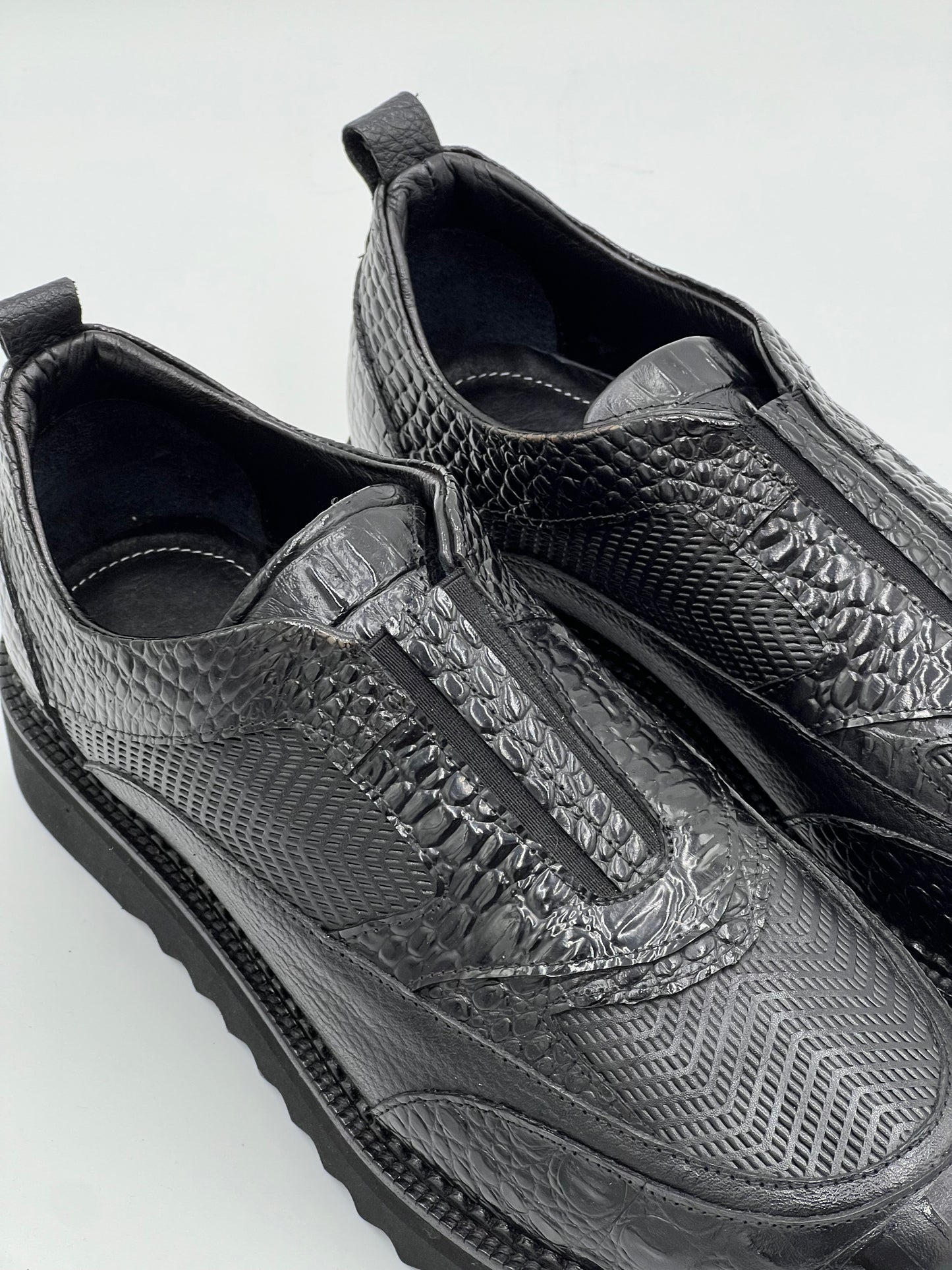 BUMELO Patterned Men's Leather Casual Shoes