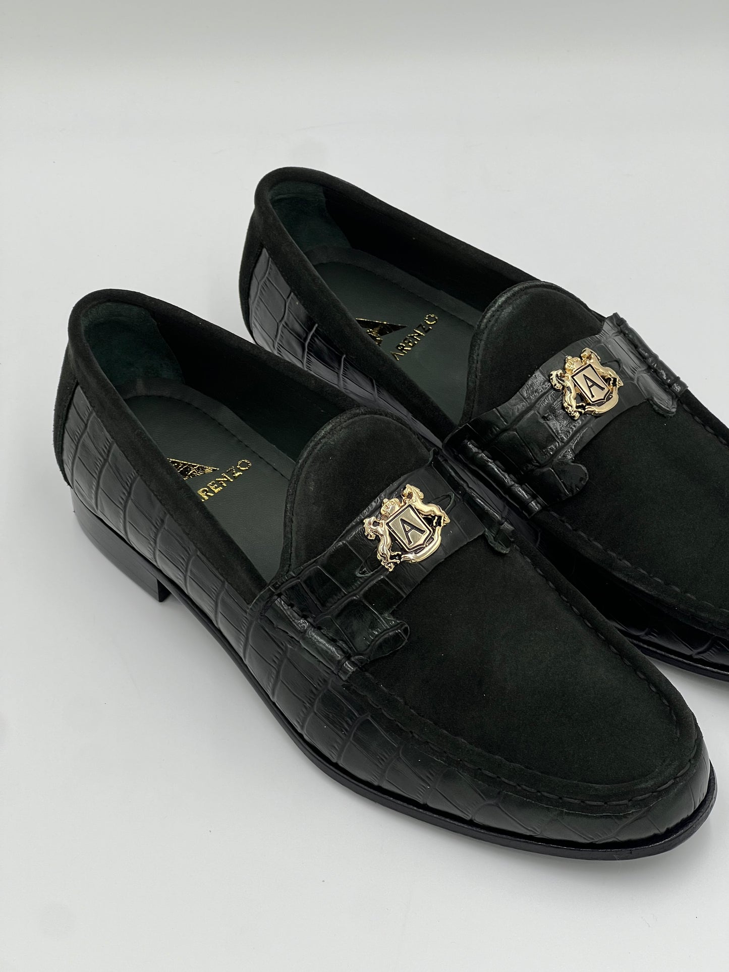 ALVA Green Loafer Suede Gold Accesorize