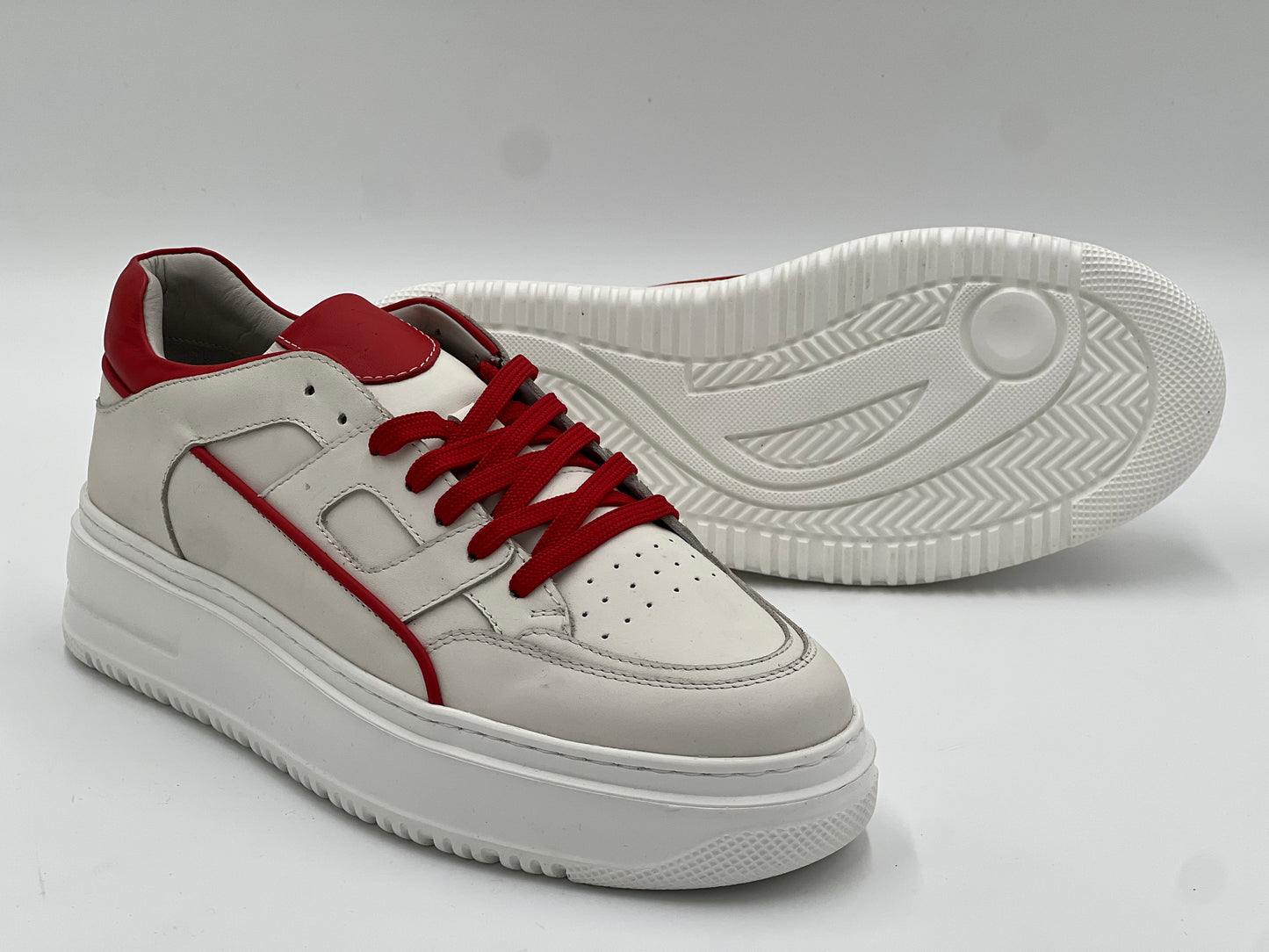 VONZ White Genuine Leather Sneaker Casual Shoes