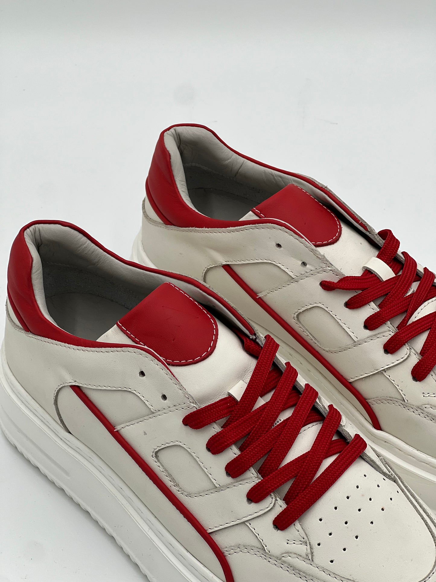 VONZ White Genuine Leather Sneaker Casual Shoes