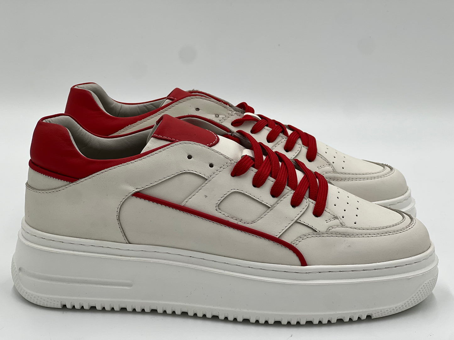 VONZ White Genuine Leather Sneaker Casual Shoes