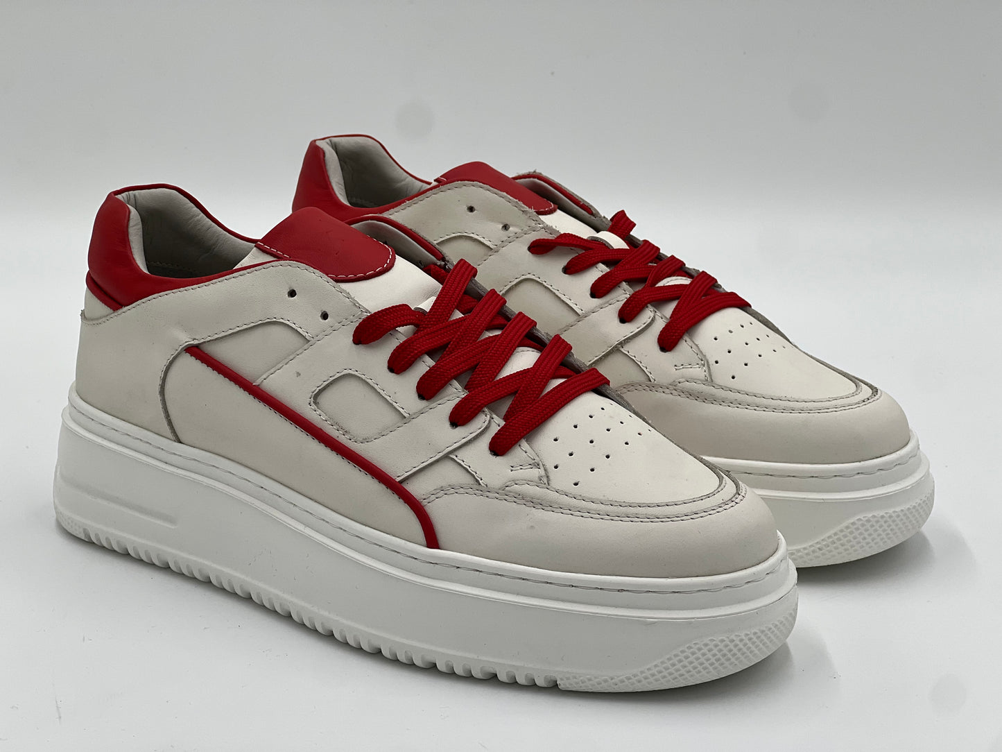VONZ White Genuine Leather Sneaker Casual Shoes