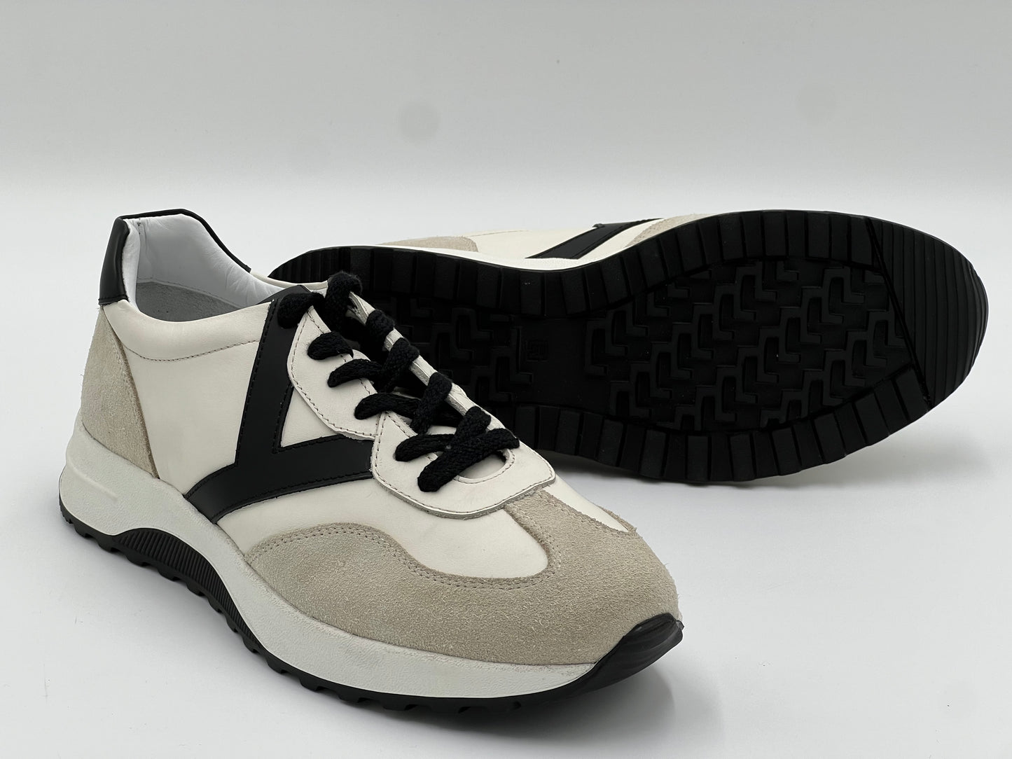 POKA White Genuine Leather Sneaker Casual Shoes