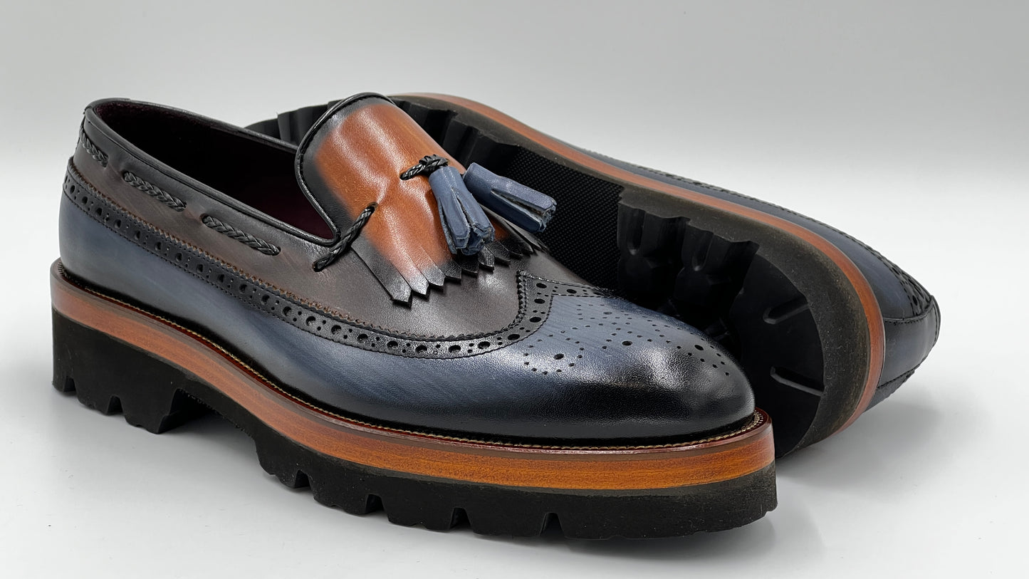 MONKS Handpaint Dual Color Loafer Leather Shoes