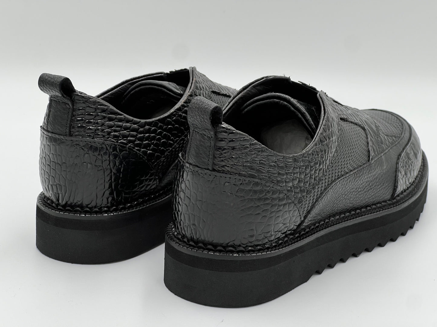 BUMELO Patterned Men's Leather Casual Shoes