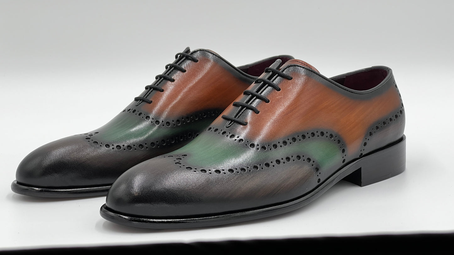 DOMO Handpaint Wholecut Oxford Colorful Leather Shoes