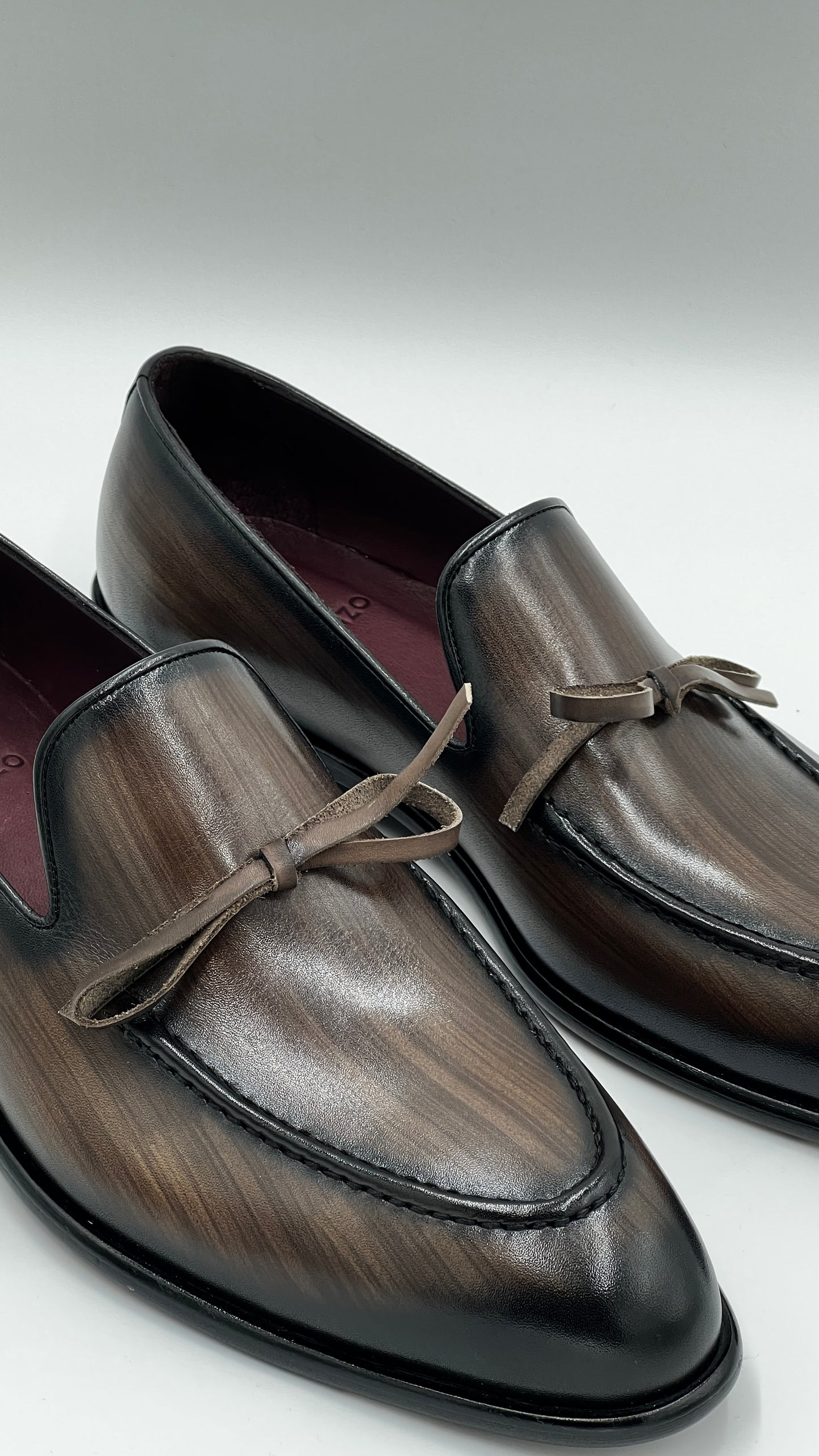 NARDA Handpaint Loafer Brown Leather Shoes