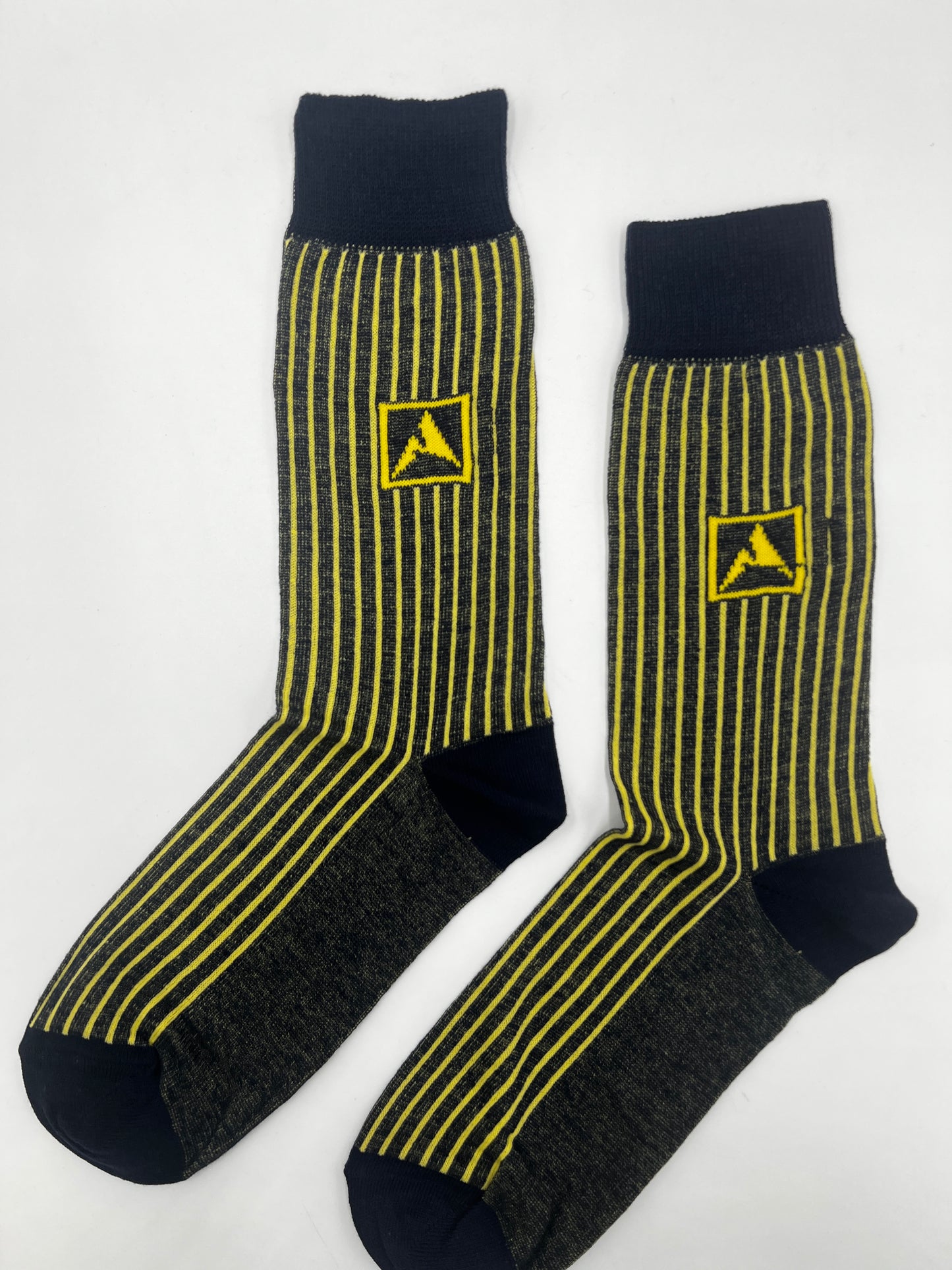 Dark Grey & Yellow Pinstripe Socks