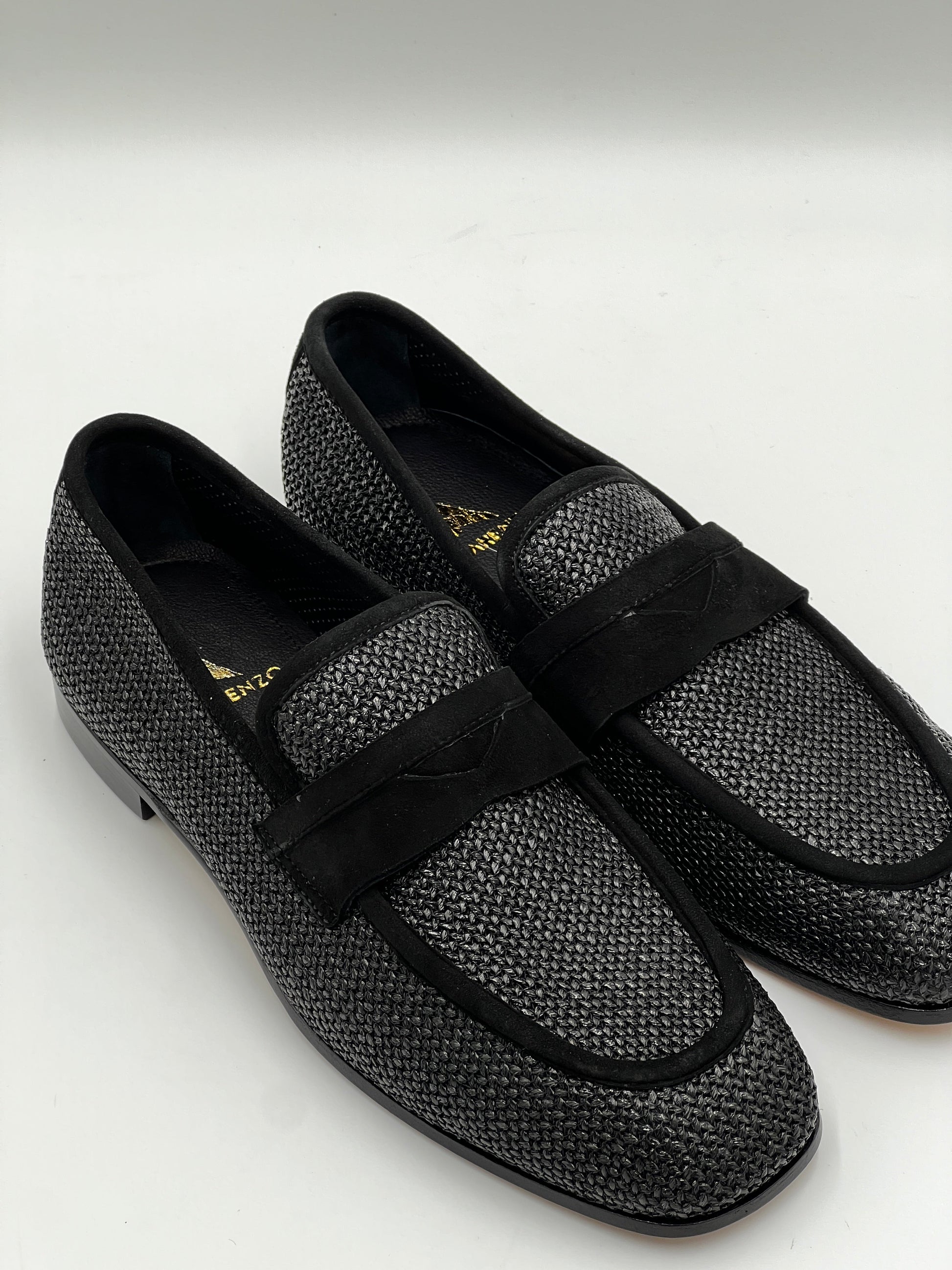 25097 Black Chiaccio Suede Fabrıc Loafer Men Shoes - Alvarenzo shoes