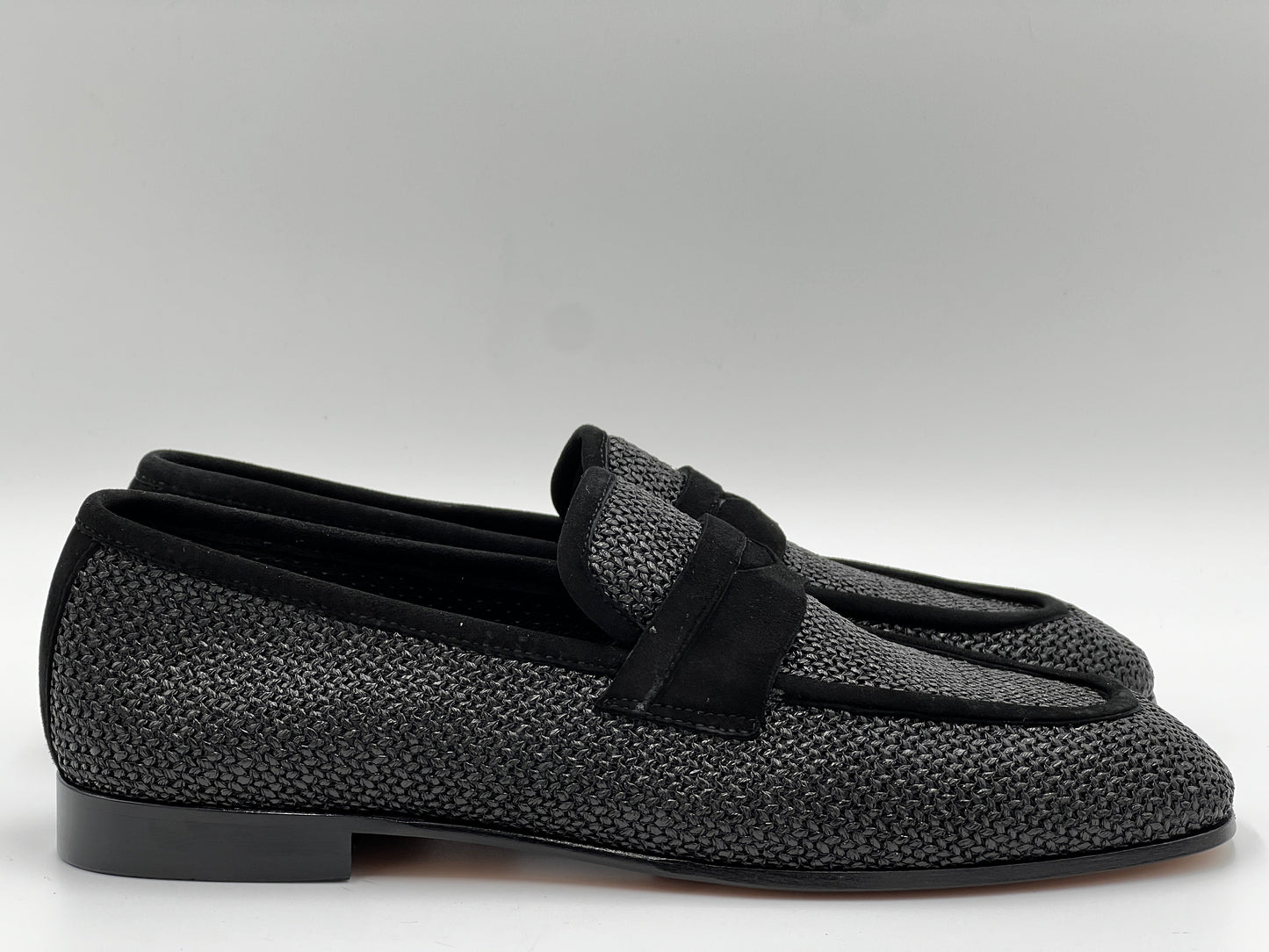 25097 Black Chiaccio Suede Fabrıc Loafer Men Shoes - Alvarenzo shoes