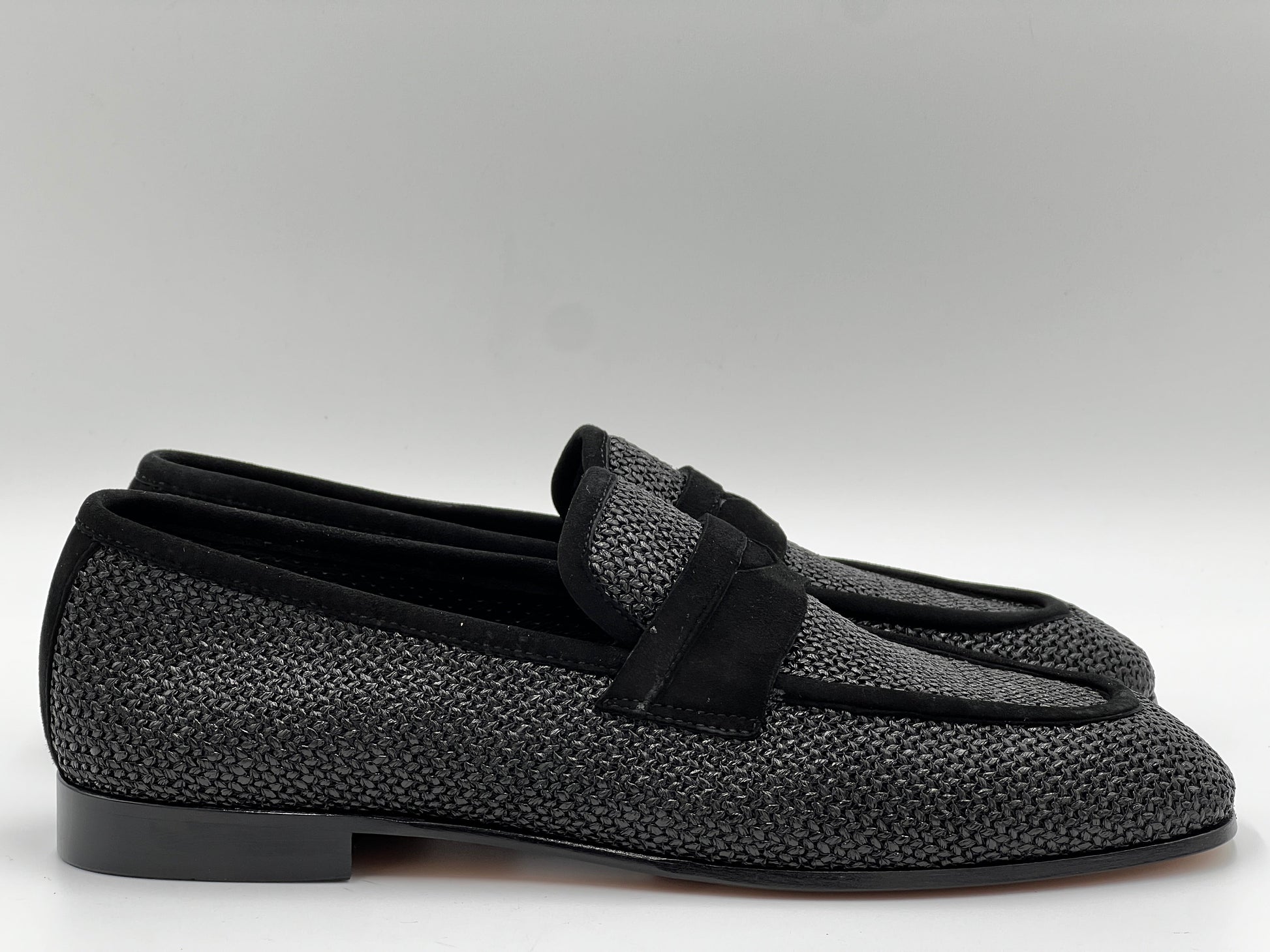 25097 Black Chiaccio Suede Fabrıc Loafer Men Shoes - Alvarenzo shoes
