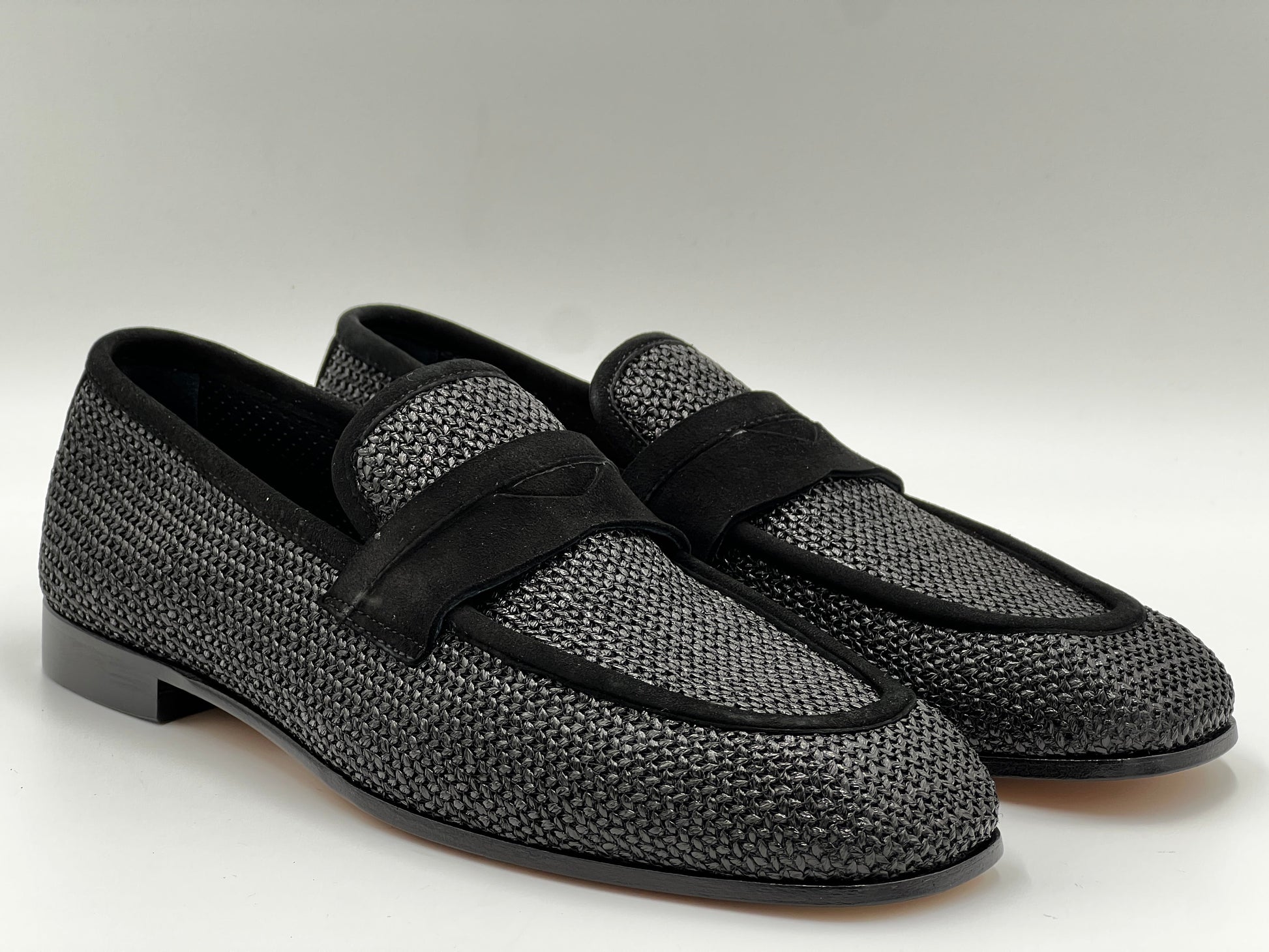 25097 Black Chiaccio Suede Fabrıc Loafer Men Shoes - Alvarenzo shoes