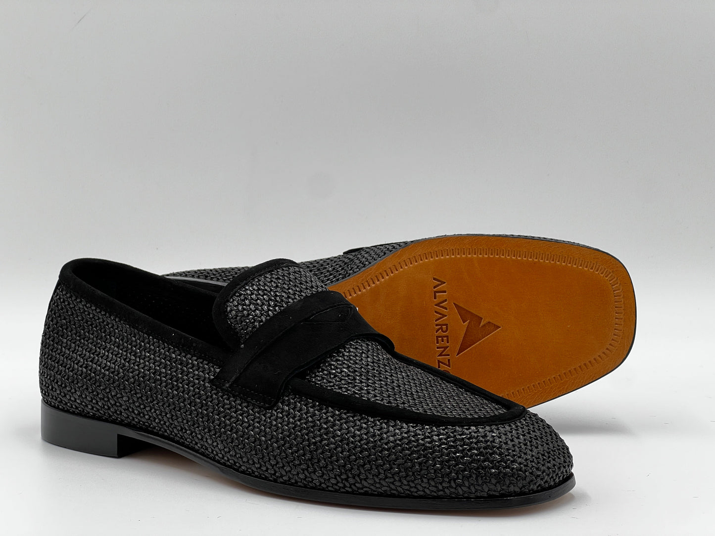 25097 Black Chiaccio Suede Fabrıc Loafer Men Shoes - Alvarenzo shoes