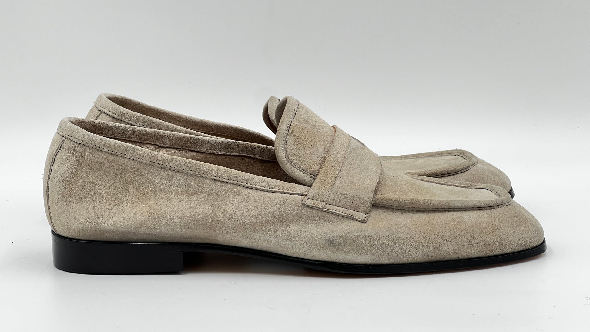 25097 Penny Loafer Soft Beıge Suede Men Shoes - Alvarenzo shoes