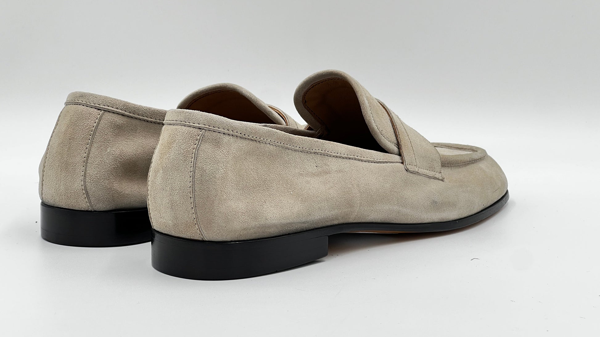 25097 Penny Loafer Soft Beıge Suede Men Shoes - Alvarenzo shoes