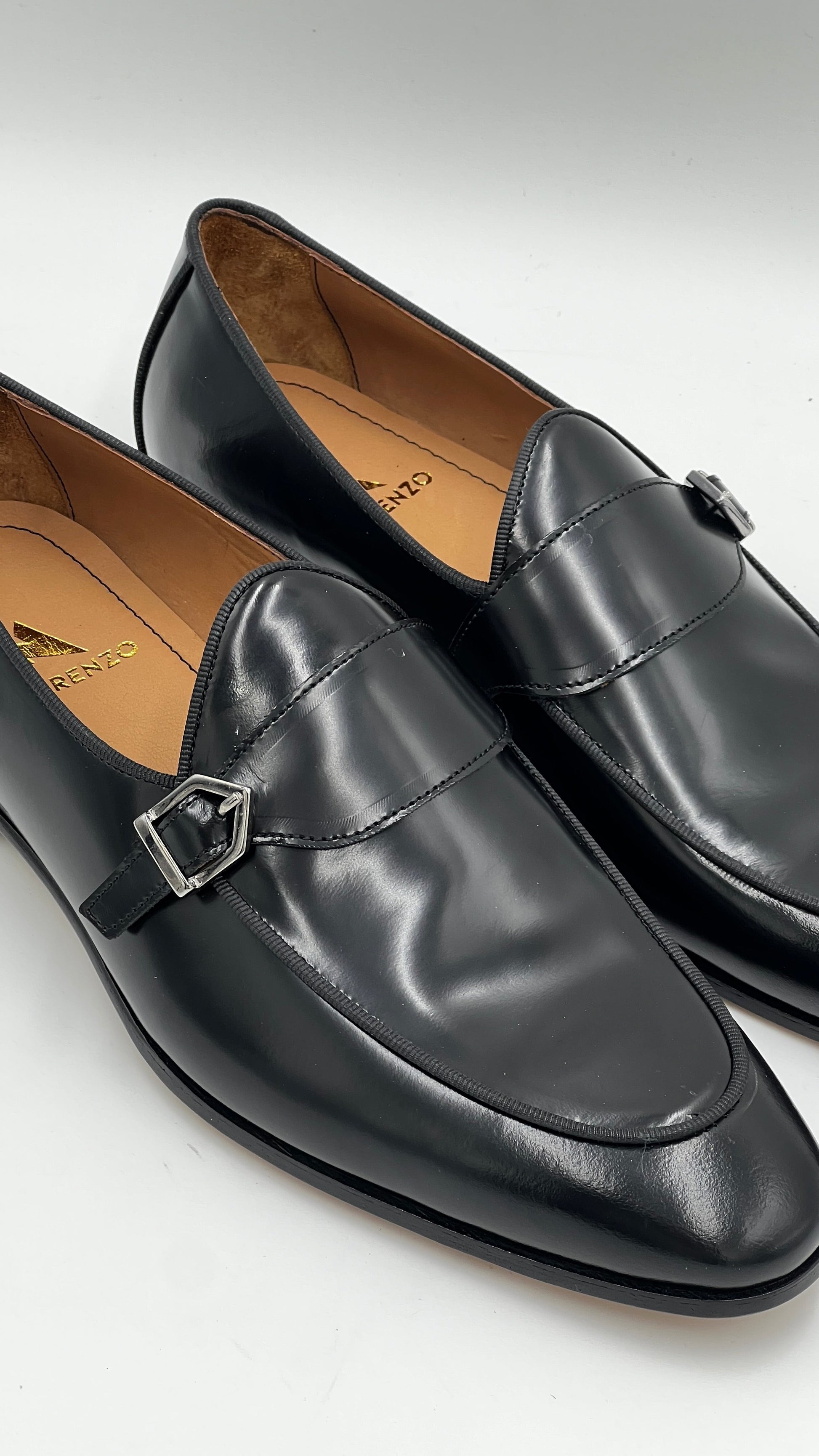 25100 Black Patent Leather Loafer Men Shoes - Alvarenzo shoes