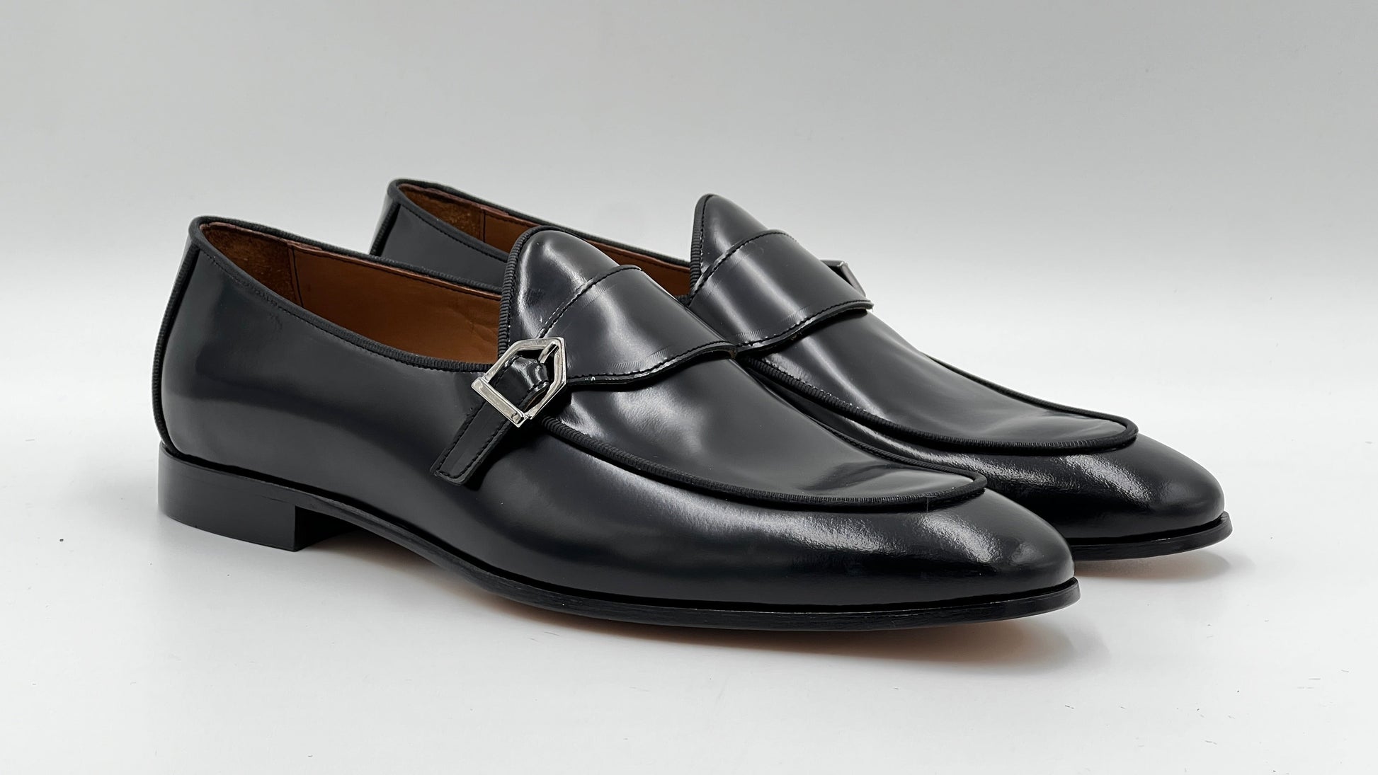 25100 Black Patent Leather Loafer Men Shoes - Alvarenzo shoes