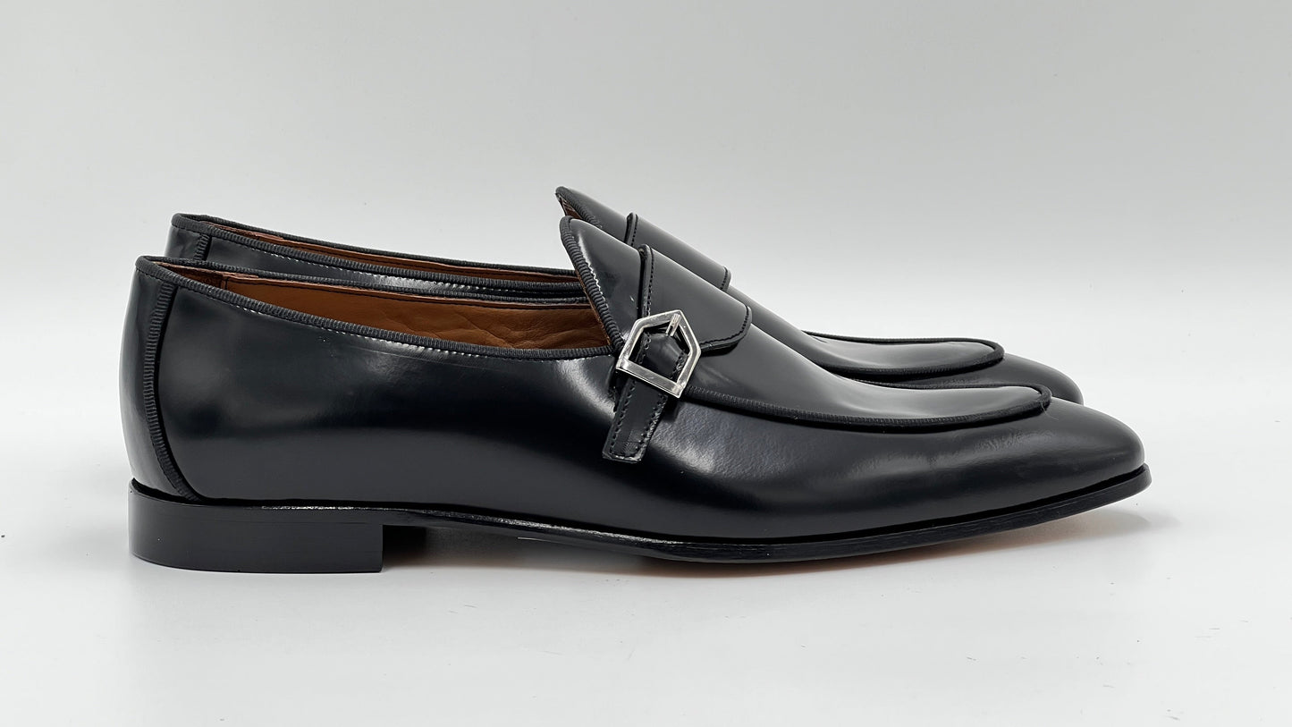 25100 Black Patent Leather Loafer Men Shoes - Alvarenzo shoes