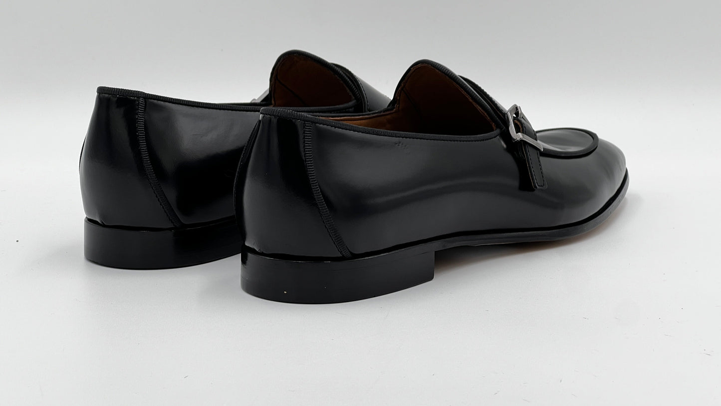 25100 Black Patent Leather Loafer Men Shoes - Alvarenzo shoes