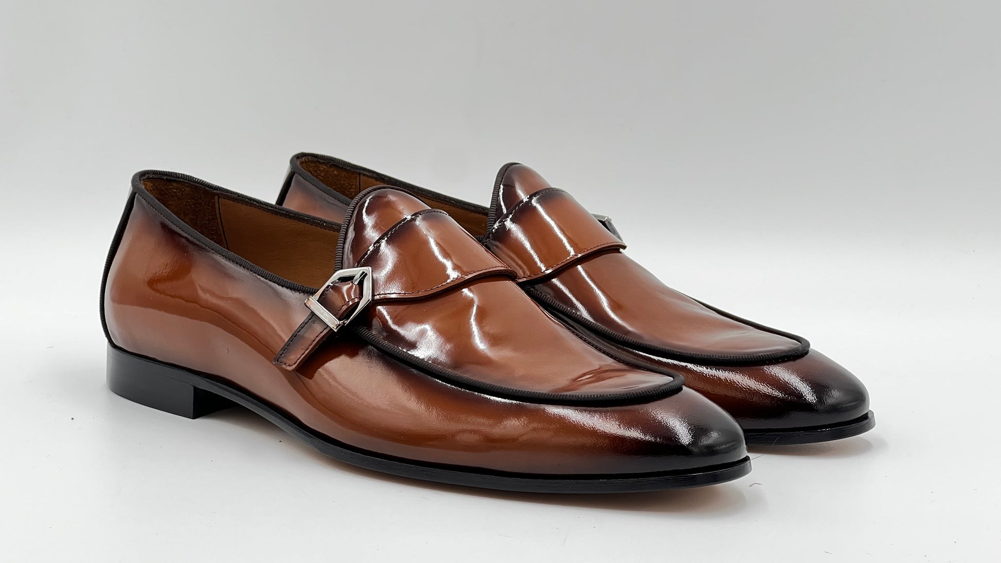 25100 Cognac Patent Leather Loafer Men Shoes - Alvarenzo shoes