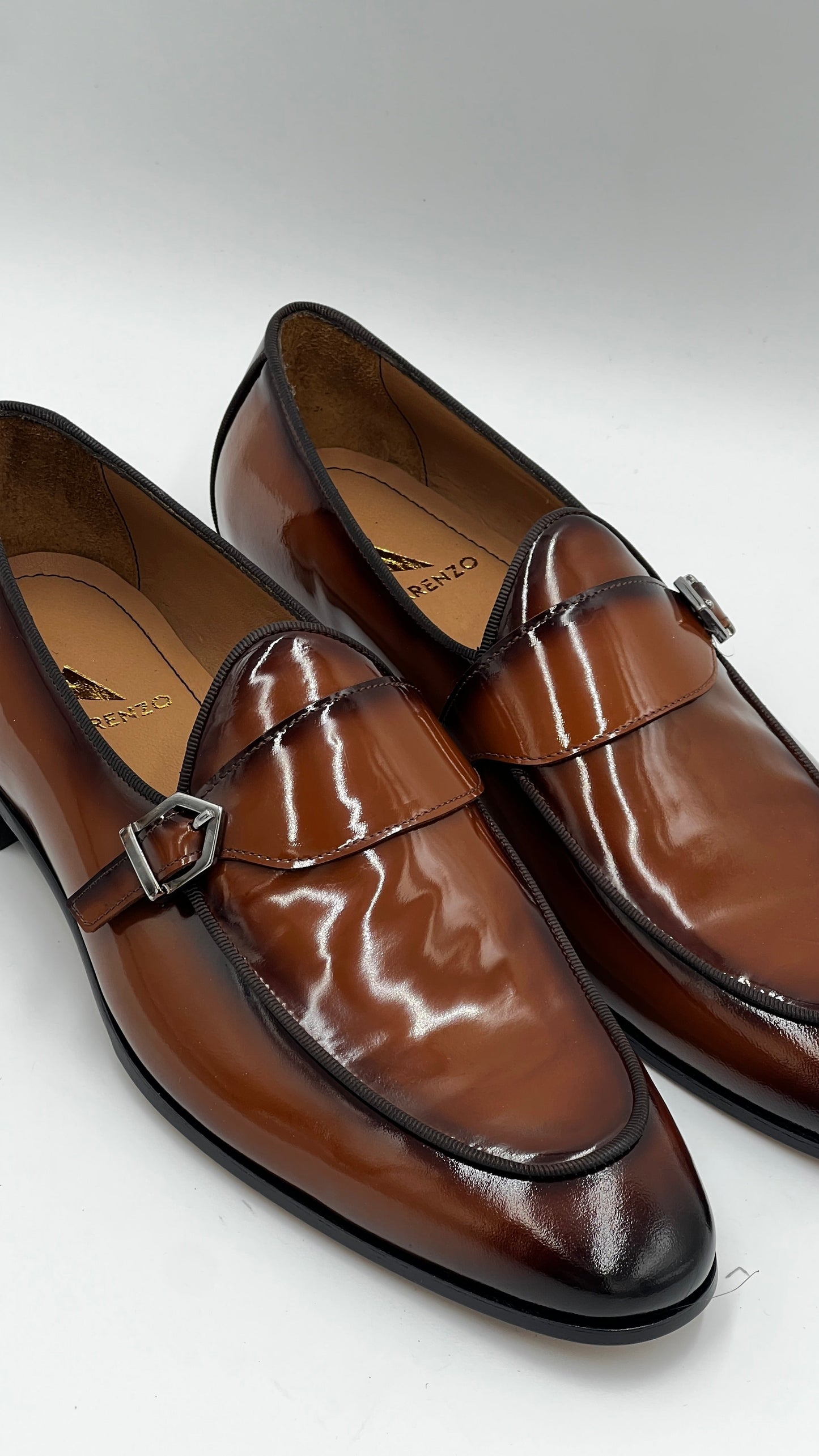 25100 Cognac Patent Leather Loafer Men Shoes - Alvarenzo shoes