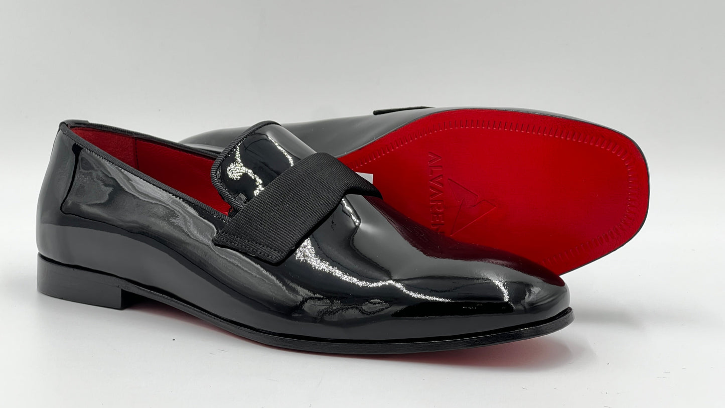 25156 Black Patent Leather Men Loafer Shoes - Alvarenzo shoes