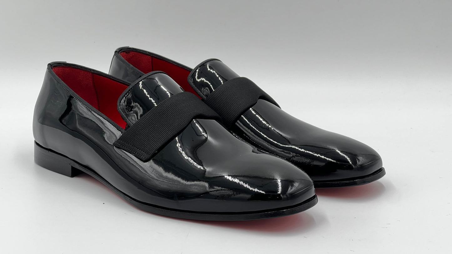 25156 Black Patent Leather Men Loafer Shoes - Alvarenzo shoes