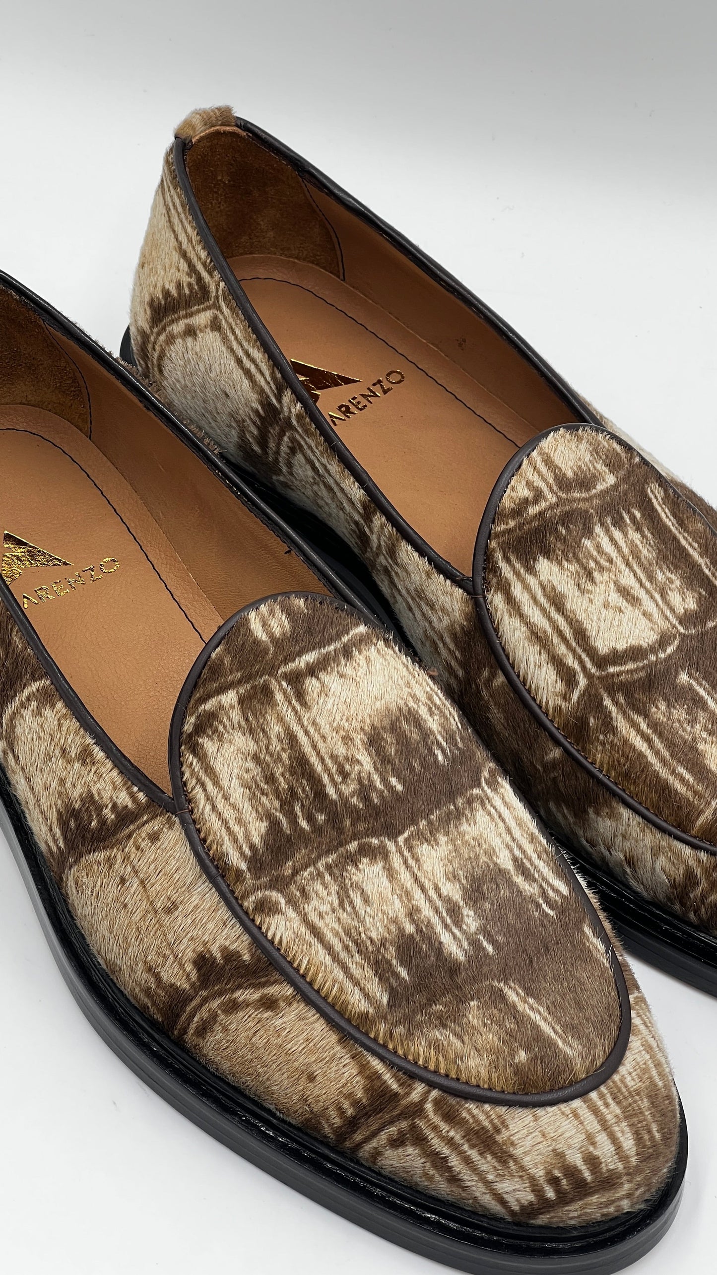 25165 Ponyhair Beıge Double Leather Sole Men Shoes - Alvarenzo shoes