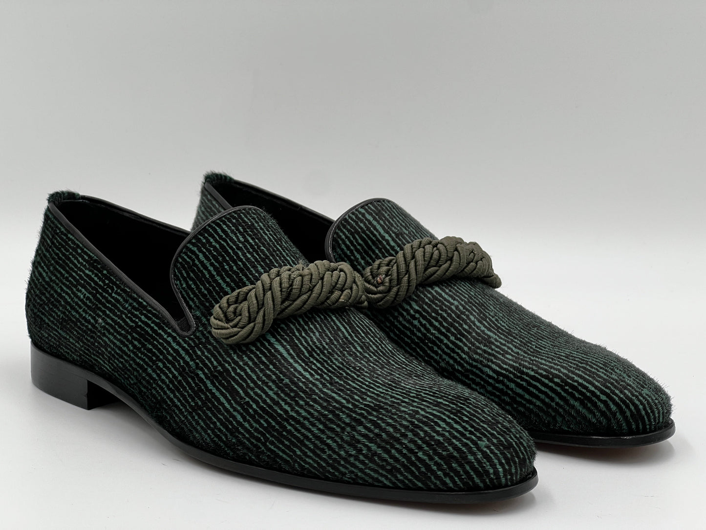 25168 Green Ponyhair Leather Loafer Men Shoes - Alvarenzo shoes