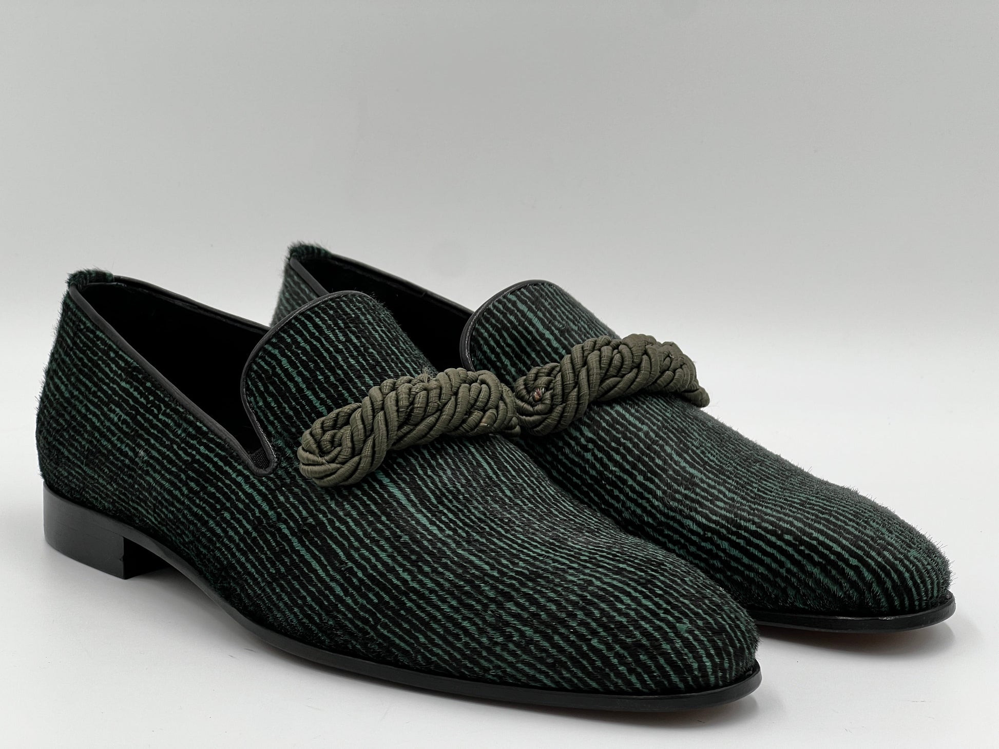 25168 Green Ponyhair Leather Loafer Men Shoes - Alvarenzo shoes