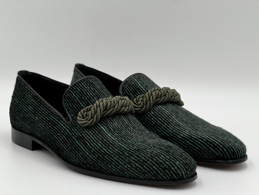 25168 Green Ponyhair Leather Loafer Men Shoes - Alvarenzo shoes