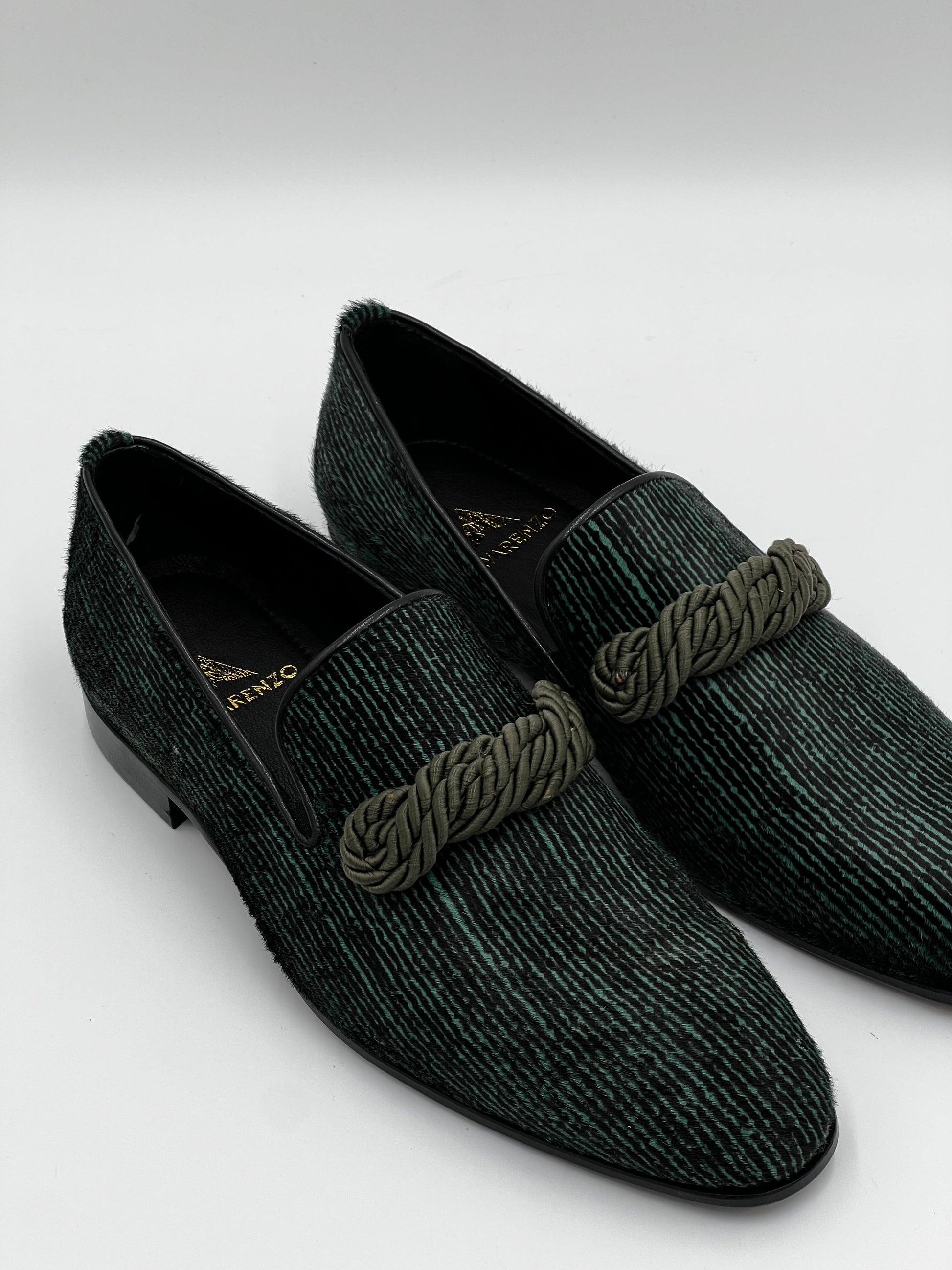 25168 Green Ponyhair Leather Loafer Men Shoes - Alvarenzo shoes