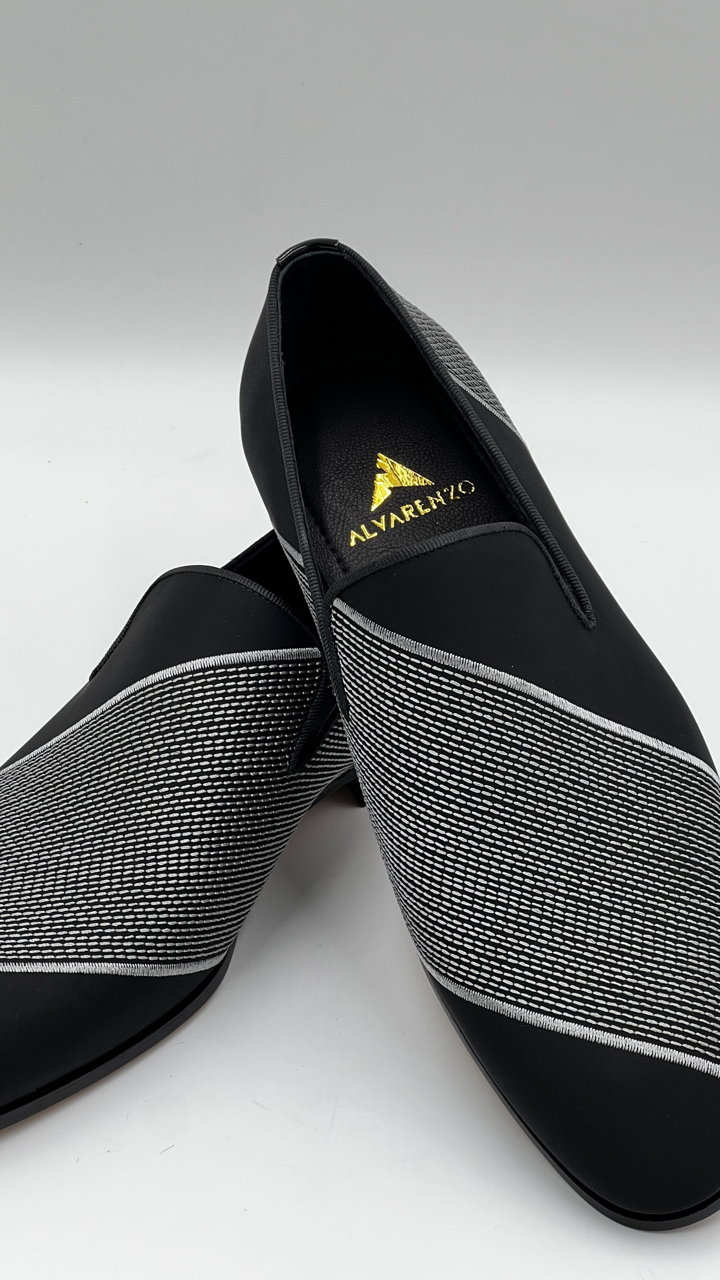 25177 Black Stretch Loafer Men Shoes - Alvarenzo shoes