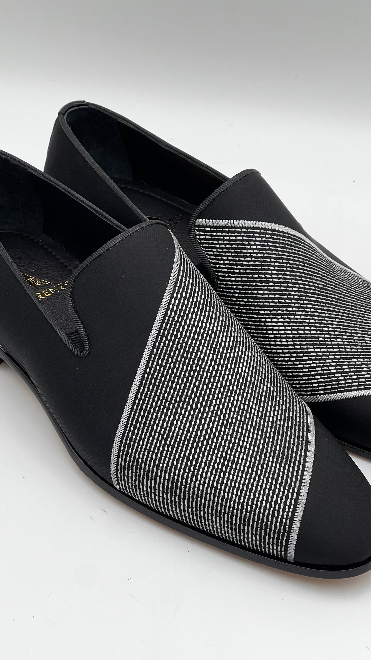 25177 Black Stretch Loafer Men Shoes - Alvarenzo shoes