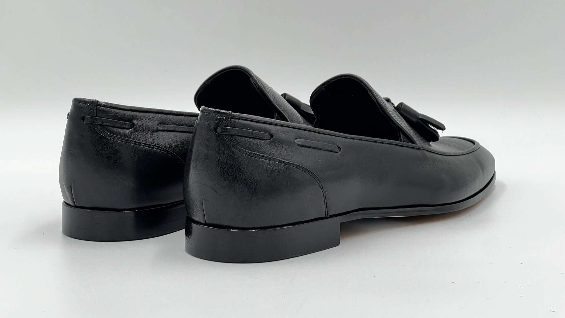 25180 Black Leather Loafer Men Shoes - Alvarenzo shoes