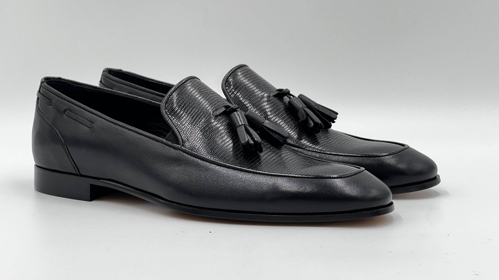 25180 Black Leather Loafer Men Shoes - Alvarenzo shoes