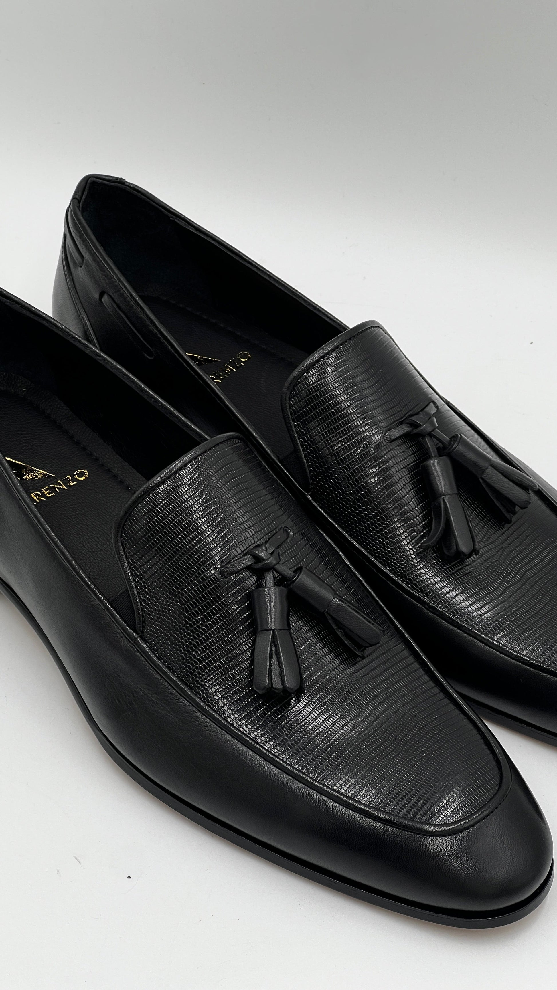 25180 Black Leather Loafer Men Shoes - Alvarenzo shoes
