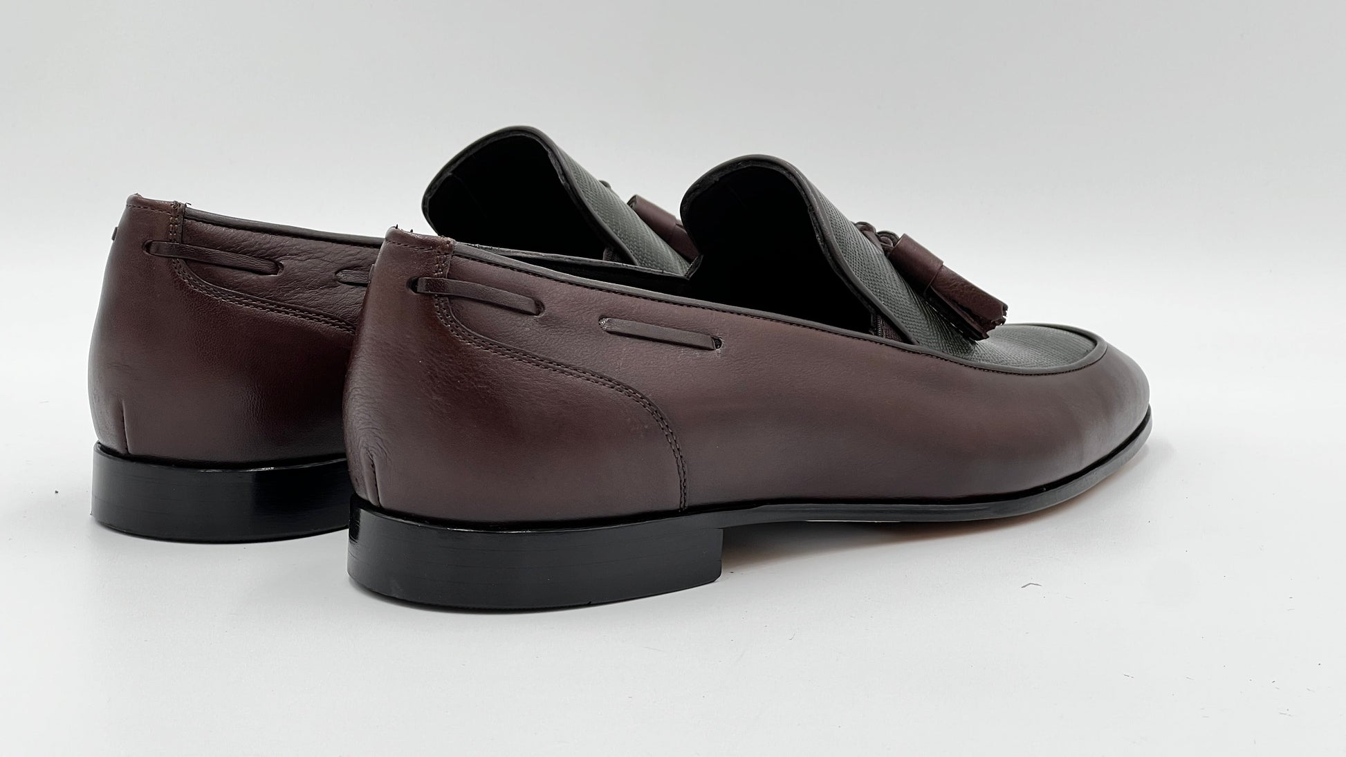 25180 Brown - Green Leather Loafer Men Shoes - Alvarenzo shoes