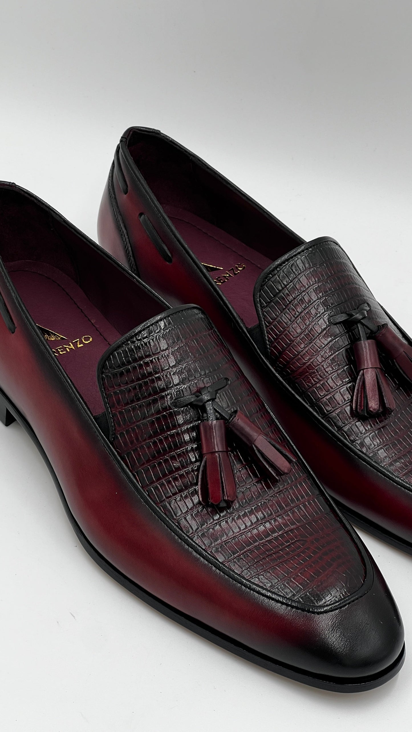 25180 Burgundy Leather Loafer Men Shoes - Alvarenzo shoes