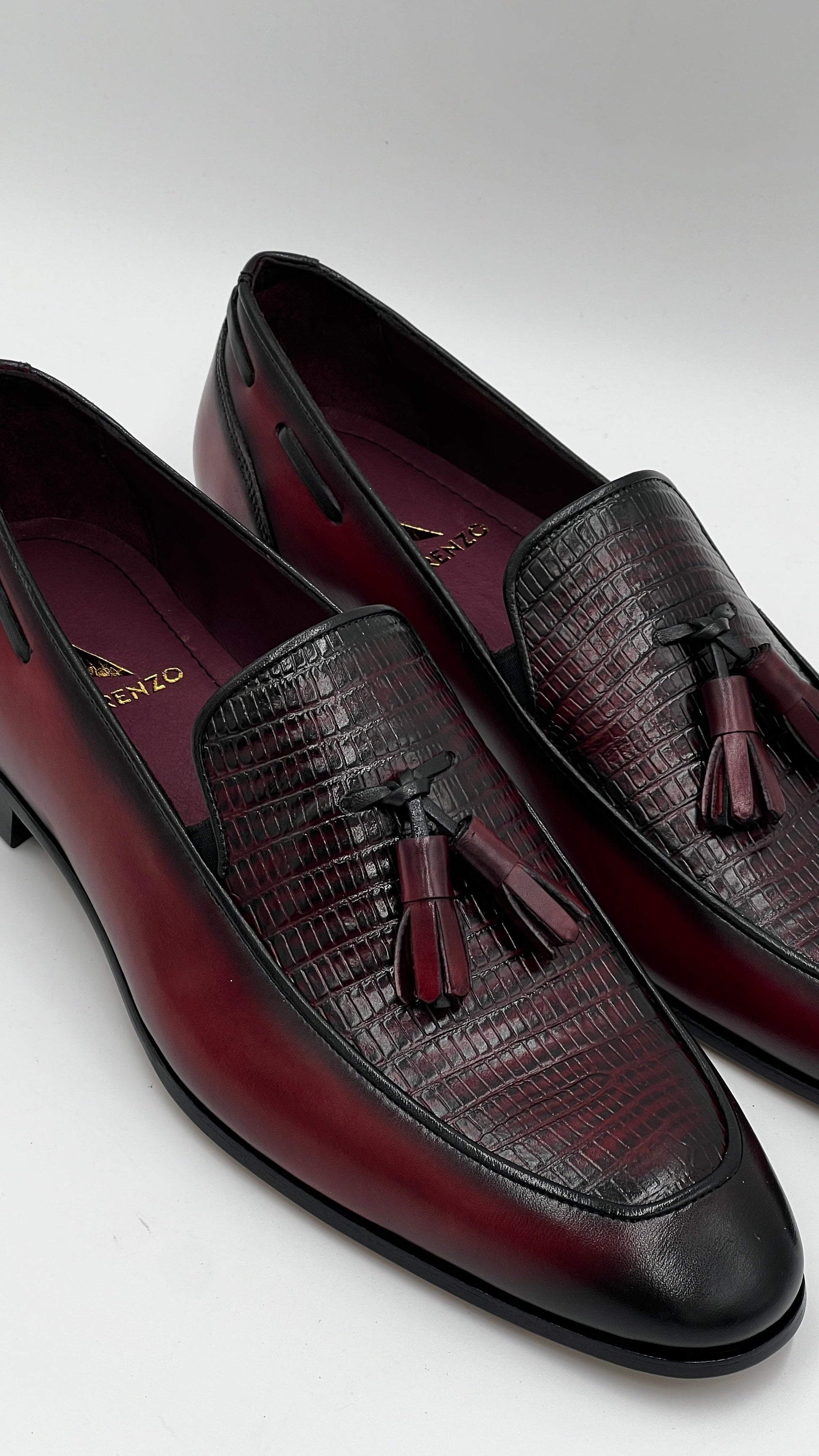 25180 Burgundy Leather Loafer Men Shoes - Alvarenzo shoes