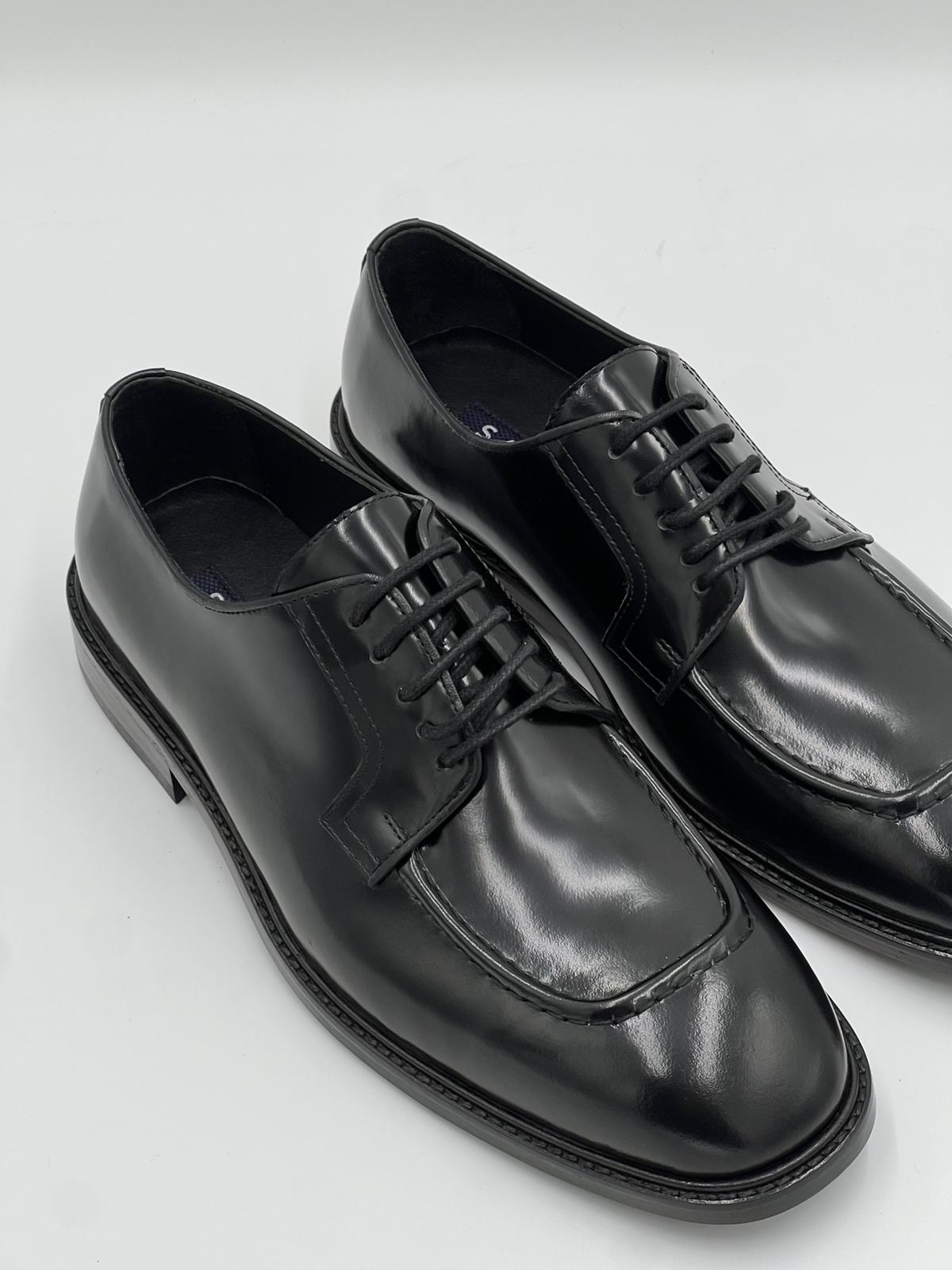 26001 Black Laceup Men Leather Shoes - Alvarenzo shoes