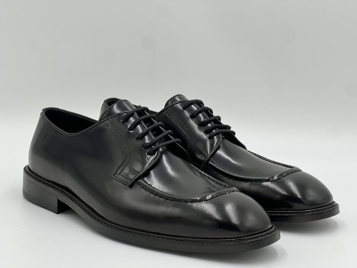 26001 Black Laceup Men Leather Shoes - Alvarenzo shoes