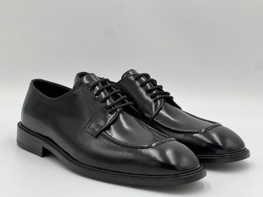 26001 Black Laceup Men Leather Shoes - Alvarenzo shoes