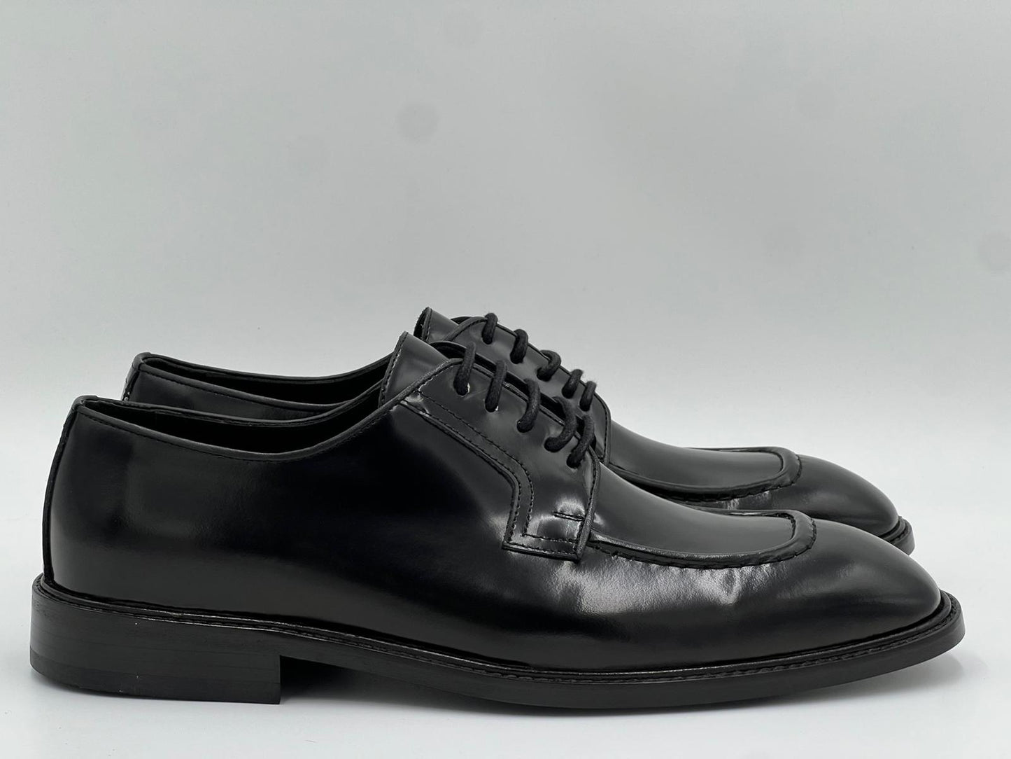 26001 Black Laceup Men Leather Shoes - Alvarenzo shoes