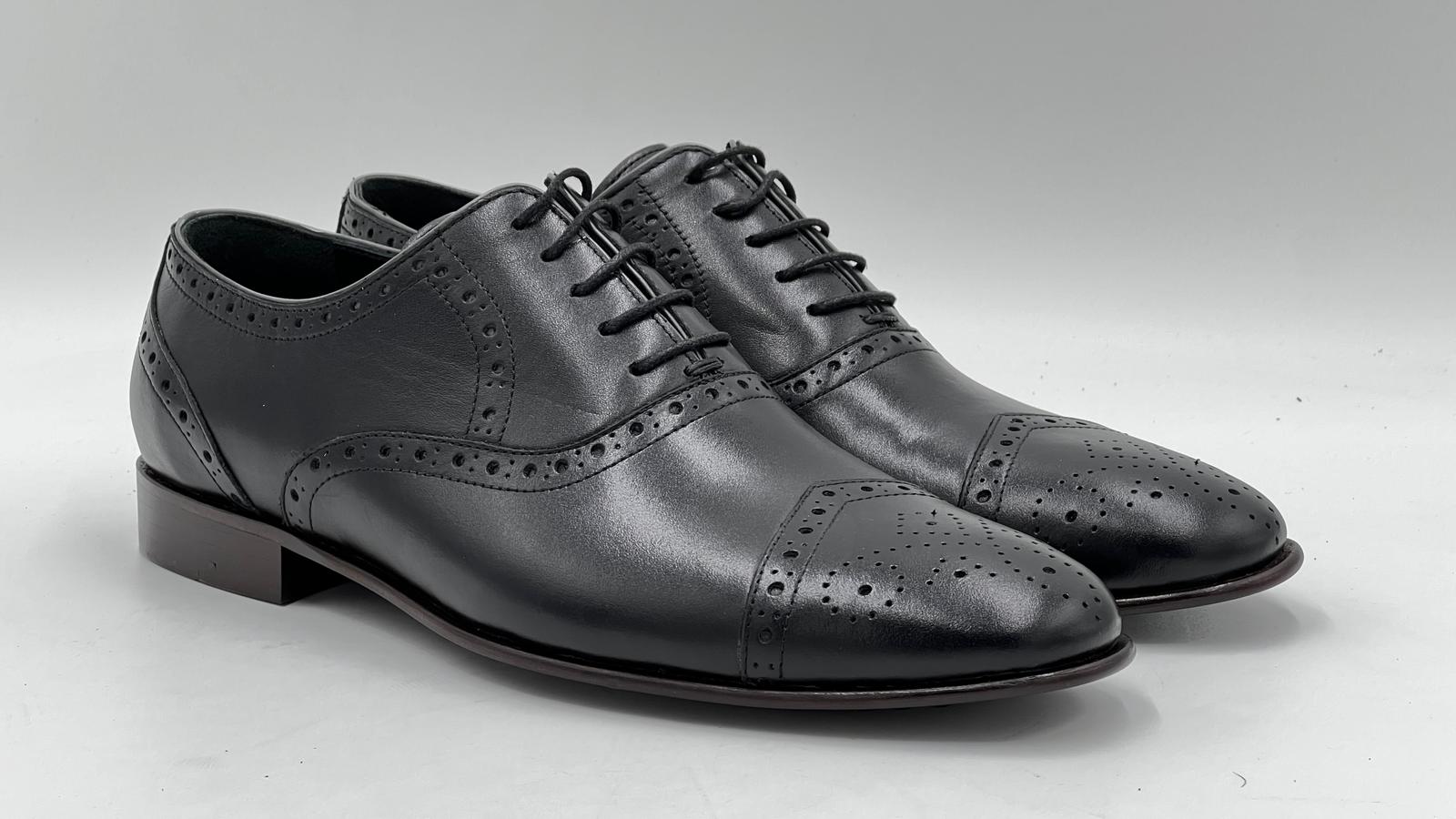 ALVCLS Black Classic Cap-Toe Oxford - Alvarenzo shoes